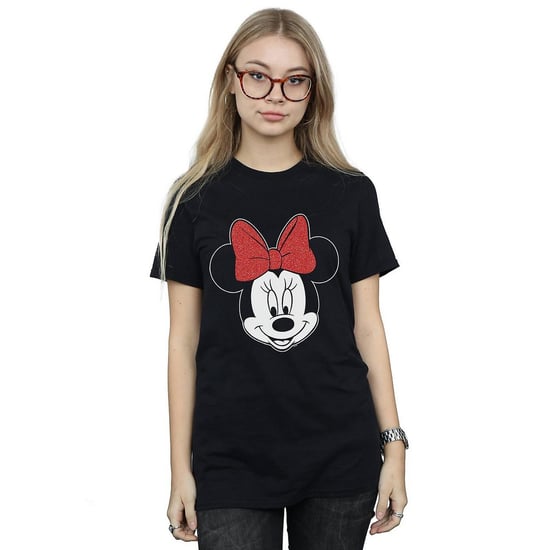 Disney Womens/Ladies Minnie Mouse Head Cotton Boyfriend T-Shirt (Black) - Image 1