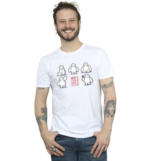 Disney Mens Big Hero 6 Baymax Many Poses T-Shirt (White) - Image 3