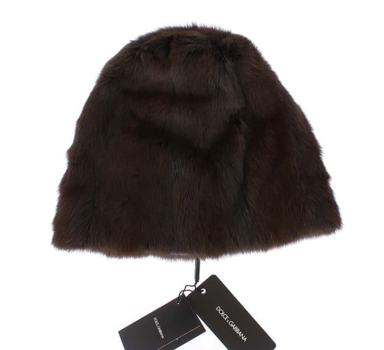 Gorro de mujer de piel de marta cibelina marrón lujoso de Dolce & Gabbana - Image 4