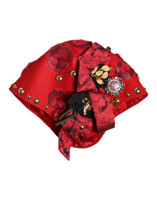 Broche de Sombrero Embellecido con Rosas Doradas de Cristal Rojo - Image 4