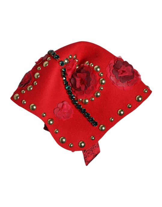 Broche de Sombrero Embellecido con Rosas Doradas de Cristal Rojo - Image 5