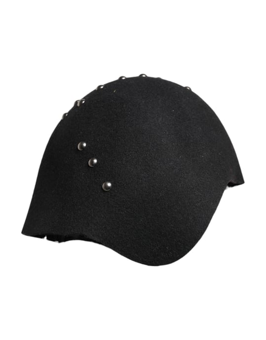 Sombrero cloche de lana negra multicolor adornado - Image 3