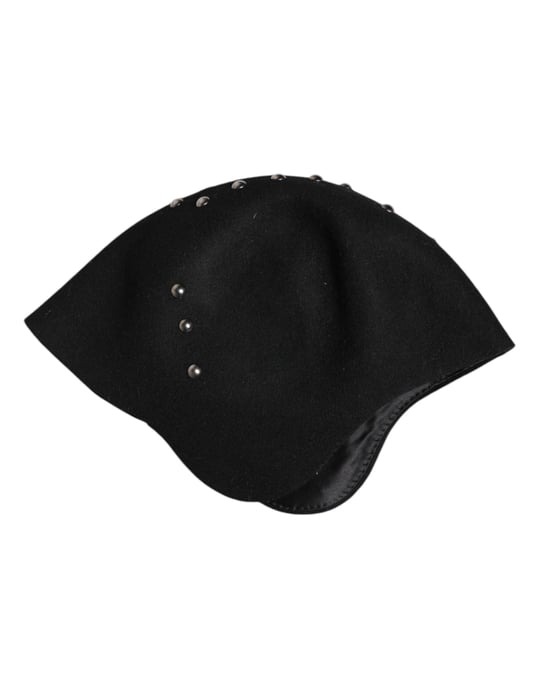 Sombrero cloche de lana negra multicolor adornado - Image 5