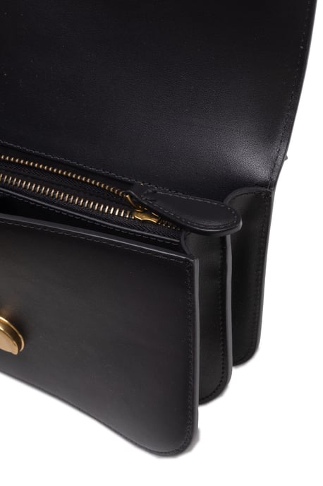 Bolsa de Hombro Clásica Love Bell de Cuero Negro - Image 3