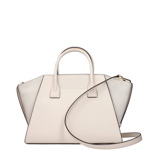 Bolso de mano de cuero beige - Image 2