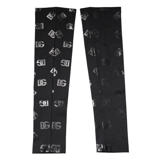Mangas de brazo elásticas de lana con monograma DG negro - Image 2