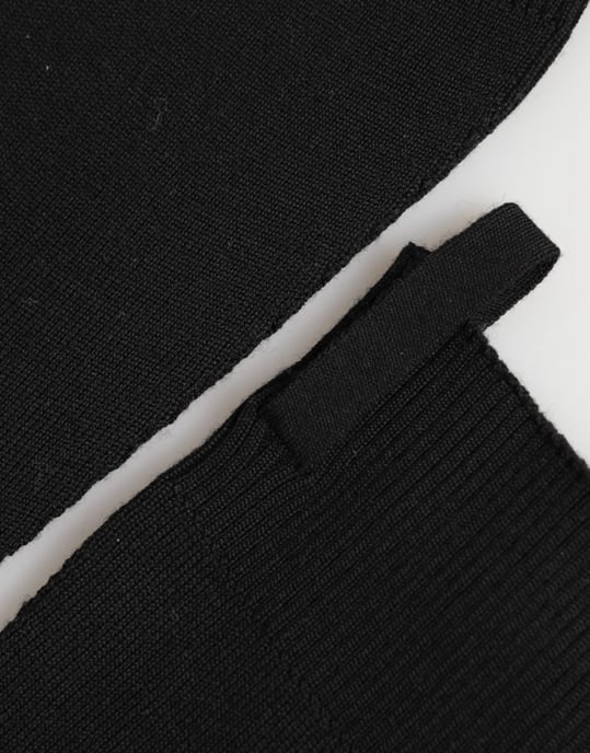Guantes sin dedos para hombres de lana virgen negra - Image 4