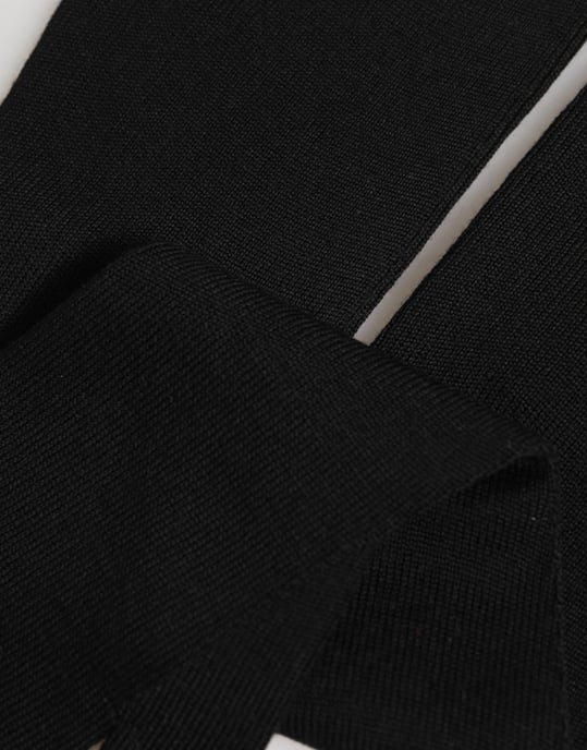 Guantes sin dedos para hombre de lana virgen negra tejida - Image 4