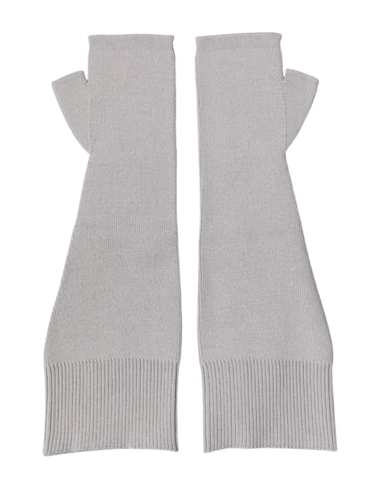Guantes de dedo descubierto para hombre de lana virgen gris tejida - Image 3