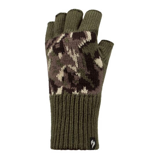 Guantes térmicos sin dedos de invierno forrados de forro polar para hombres, 3.2 TOG, en caqui y azul marino - Image 3