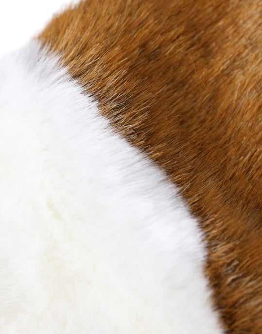 Guantes Mitones de Piel Tejida de Acrílico de Color Marrón y Blanco - Image 4