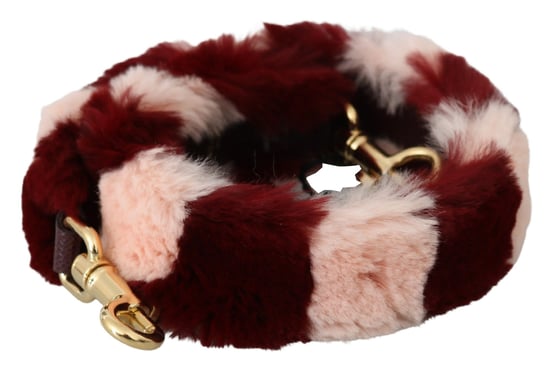 Accessorio de lujo para mujer con tira de hombro de piel de color burdeos y rosa de Dolce & Gabbana - Image 1