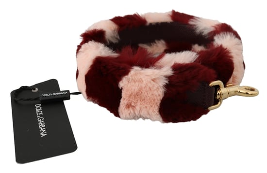 Accessorio de lujo para mujer con tira de hombro de piel de color burdeos y rosa de Dolce & Gabbana - Image 2