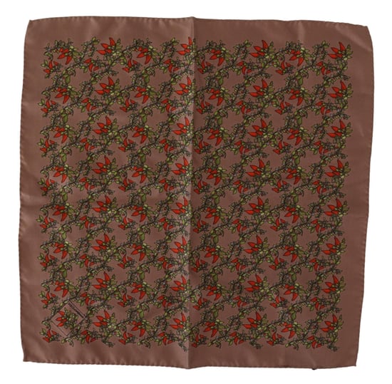 Pañuelo de Seda con Estampado de Zanahorias Marrones - Image 1