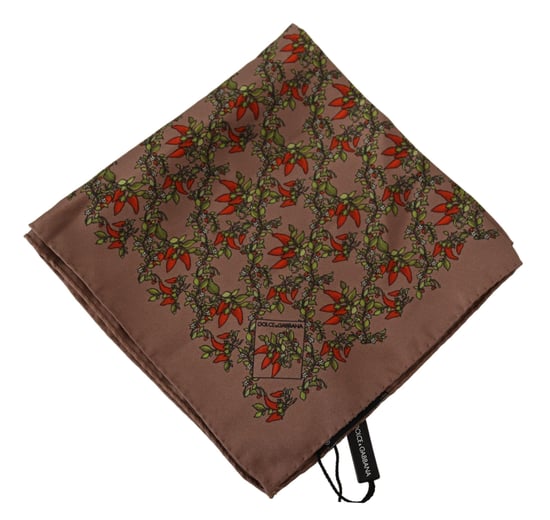 Pañuelo de Seda con Estampado de Zanahorias Marrones - Image 2