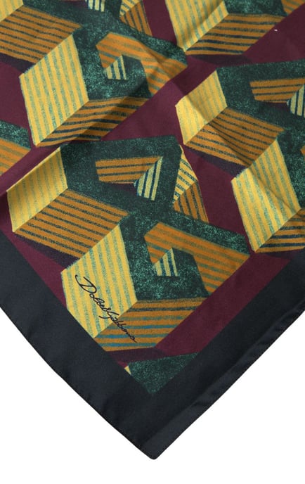 Pañuelo de Seda con Estampado Geométrico - Image 2