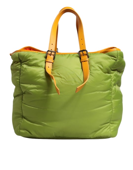 Bolso Bandolera de Nylon Verde Acolchado con Placa de Logo - Image 3