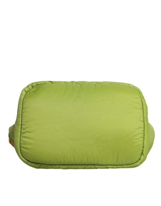 Bolso Bandolera de Nylon Verde Acolchado con Placa de Logo - Image 5