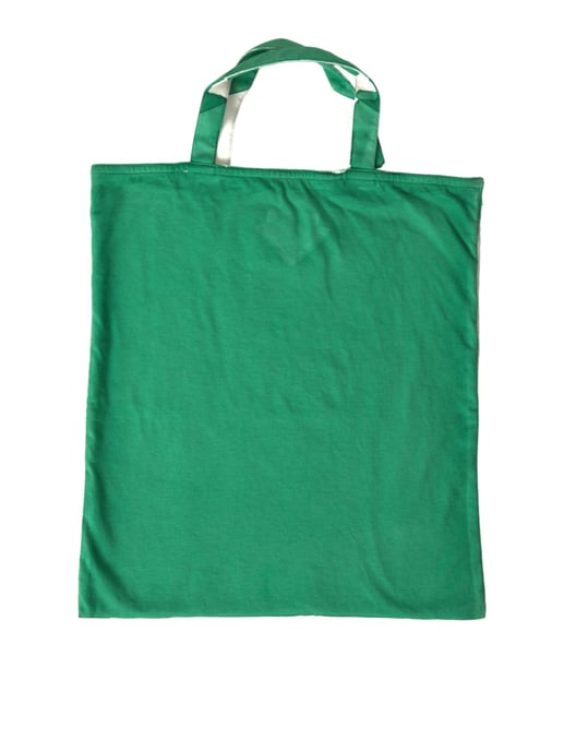 Bolsa de Compras de Tela de Jersey Verde con Logo en el Hombro - Image 2