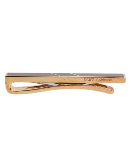 Clip de corbata de bronce dorado multicolor - Image 3