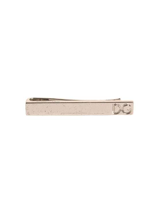 Clip de corbata de barra con logo en tono plateado de latón - Image 1