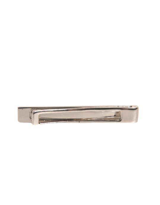 Clip de corbata de barra con logo en tono plateado de latón - Image 3