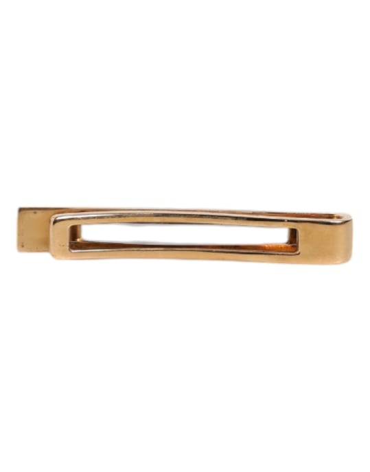 Clip de corbata con barra de latón tono dorado y zafiro negro - Image 4
