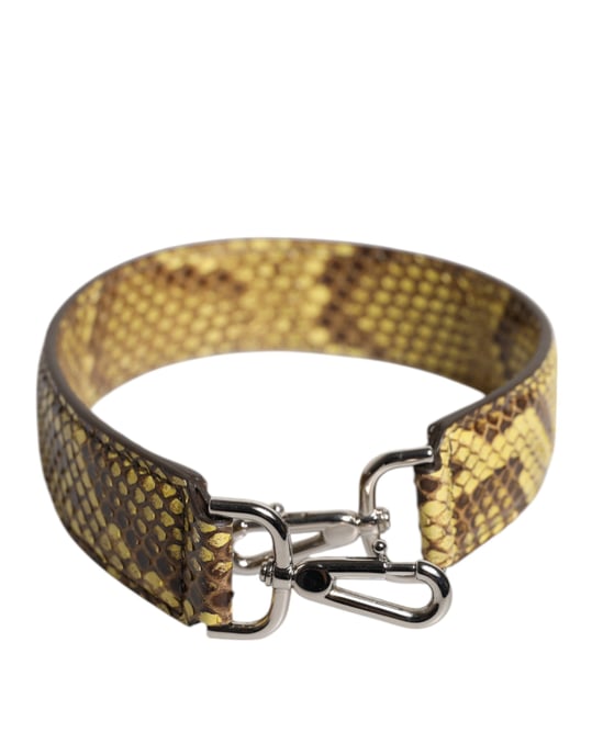 Bolso de cuero exótico amarillo con correa de hombro - Image 1