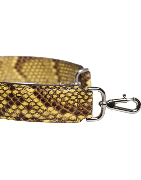 Bolso de cuero exótico amarillo con correa de hombro - Image 2