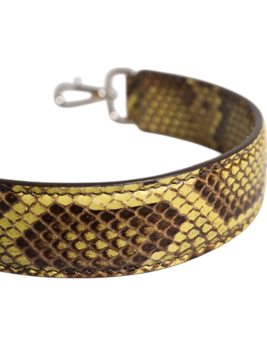 Bolso de cuero exótico amarillo con correa de hombro - Image 3