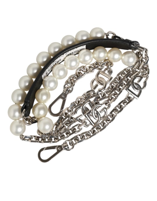 Cadena de Perlas de Cuero Negro Accesorio para Bolsa Correa de Hombro - Image 5