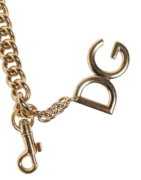 Correa de hombro de cadena de latón dorado con diseño de leopardo marrón - Image 2