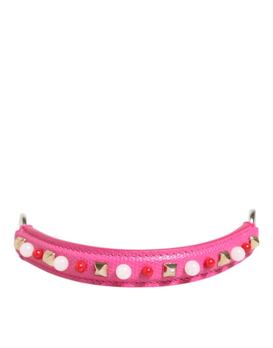Tira de cuero adornada rosa para bolso de mujer - Image 1