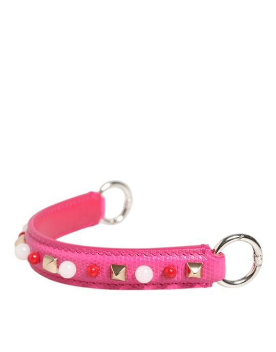 Tira de cuero adornada rosa para bolso de mujer - Image 2
