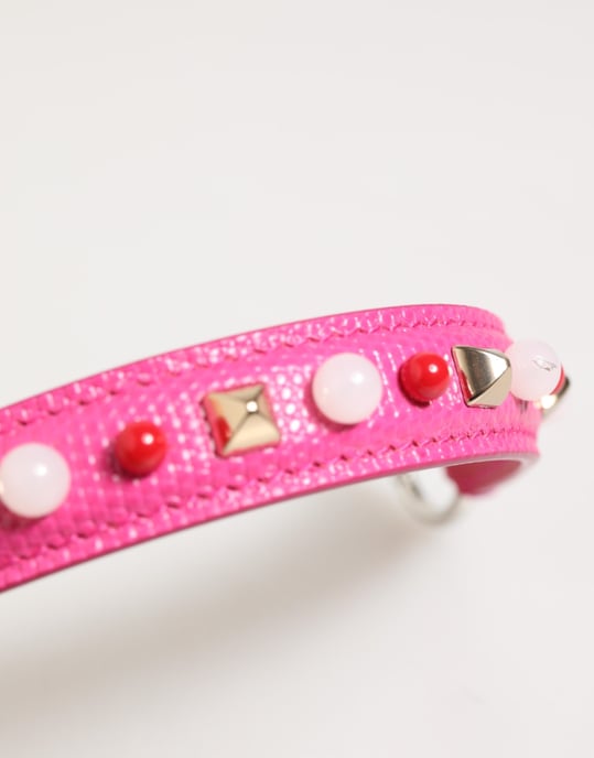 Tira de cuero adornada rosa para bolso de mujer - Image 5
