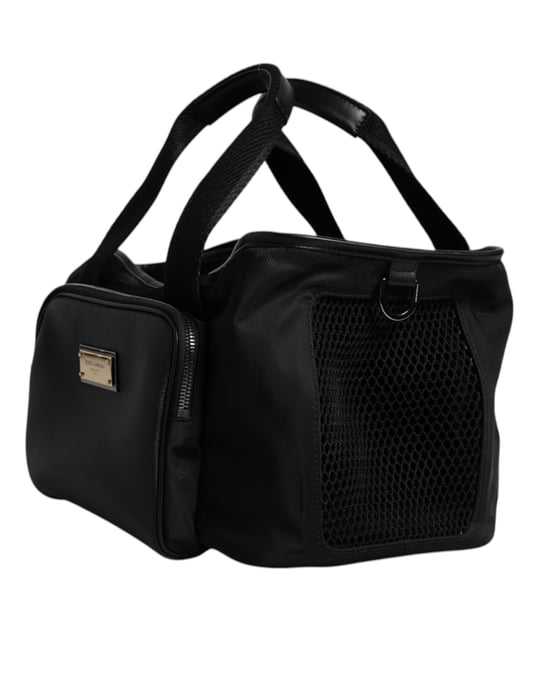 Bolsa con Placa de Logo para Llevar Mascotas con Correa Negra - Image 3