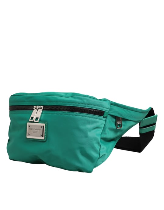 Mochila de Cintura de Nylon con Placa de Logo Verde para Hombre - Image 2