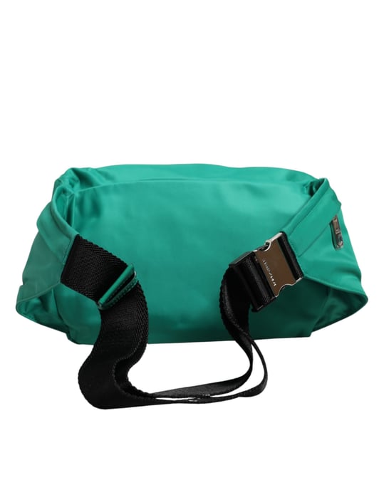 Mochila de Cintura de Nylon con Placa de Logo Verde para Hombre - Image 3