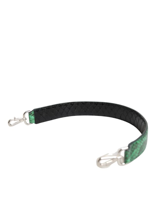 Bolso de cuero exótico negro y verde con correa para el hombro - Image 2