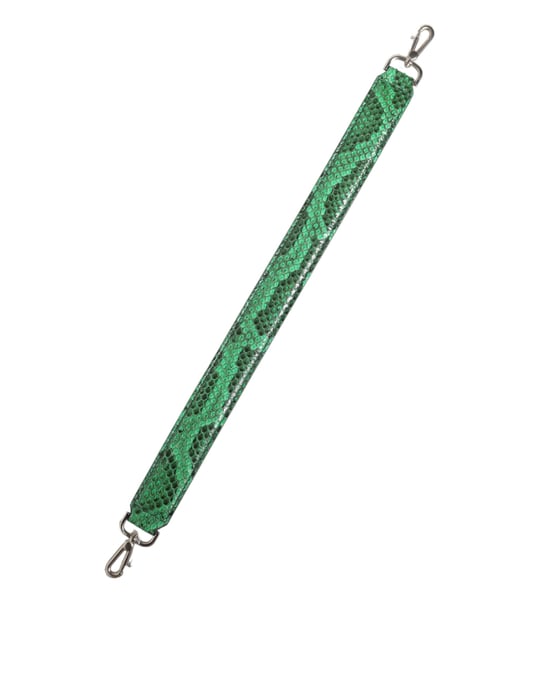 Bolso de cuero exótico negro y verde con correa para el hombro - Image 3