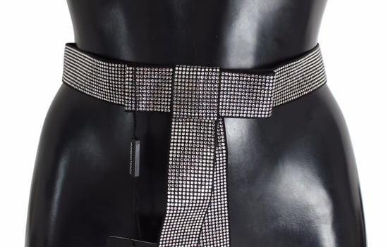 Cinturón de Cintura con Lazo de Cristales de Seda Negra Dolce & Gabbana para Hombre Elegancia - Image 5