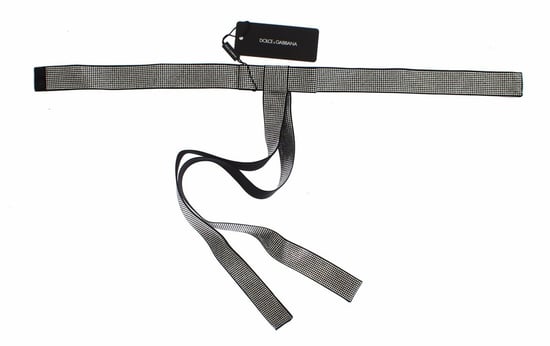 Cinturón de Cintura con Lazo de Cristales de Seda Negra Dolce & Gabbana para Hombre Elegancia - Image 6