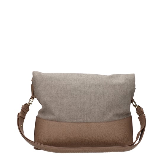 Bolso de hombro de tela beige - Image 2
