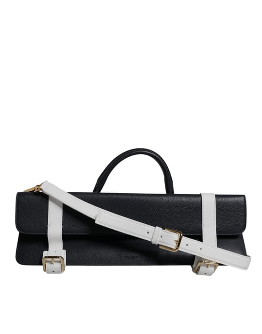 Bolso Cruzado de Piel de Ternera Azul y Blanco - Image 1