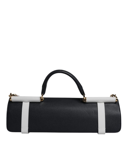 Bolso Cruzado de Piel de Ternera Azul y Blanco - Image 3