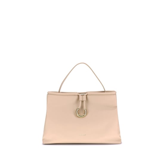 Bolso de mano de cuero de becerro crema Bos Taurus - Image 1