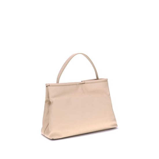 Bolso de mano de cuero de becerro crema Bos Taurus - Image 2