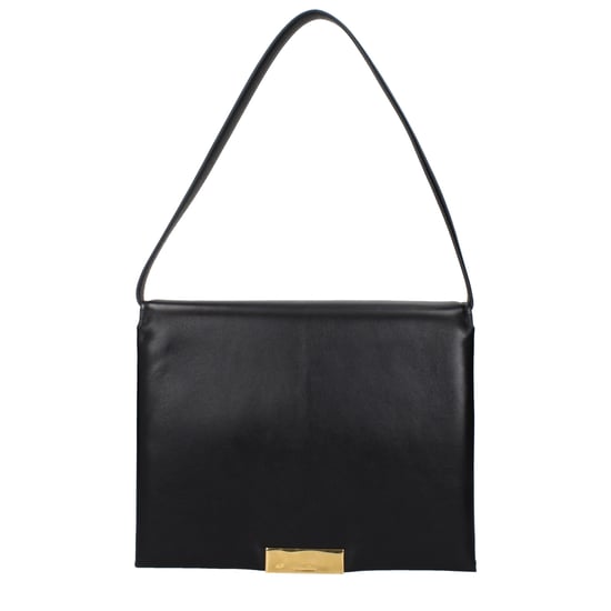 Bolso de hombro de cuero negro - Image 1