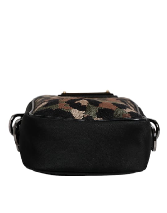 Bolso con Correa de Cuello de Placa de Logo de Jacquard de Leopardo Multicolor - Image 4