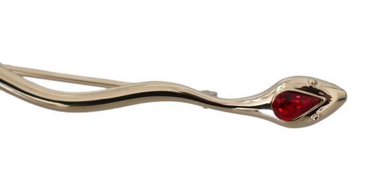 Broche Pin de Serpiente de Cristal de Latón Plateado - Image 3